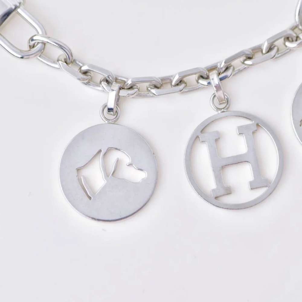 Silver bag Charm with Dog and 'H' Charms
